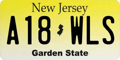 NJ license plate A18WLS
