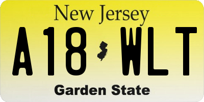 NJ license plate A18WLT