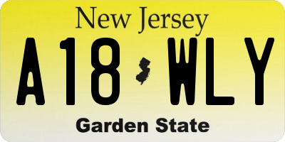 NJ license plate A18WLY