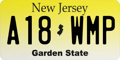 NJ license plate A18WMP