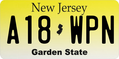 NJ license plate A18WPN