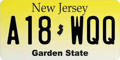 NJ license plate A18WQQ