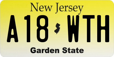 NJ license plate A18WTH