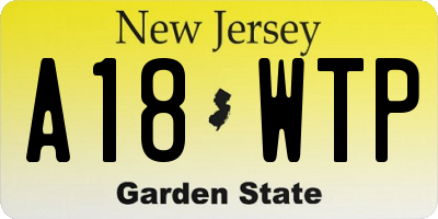 NJ license plate A18WTP