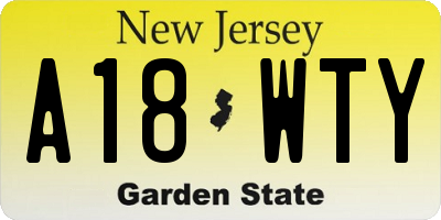 NJ license plate A18WTY