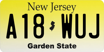 NJ license plate A18WUJ