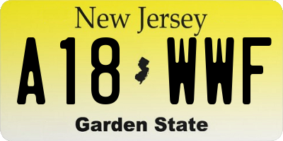 NJ license plate A18WWF