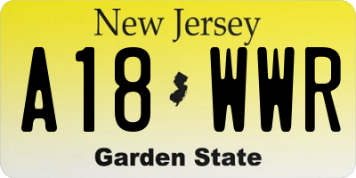 NJ license plate A18WWR