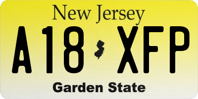 NJ license plate A18XFP