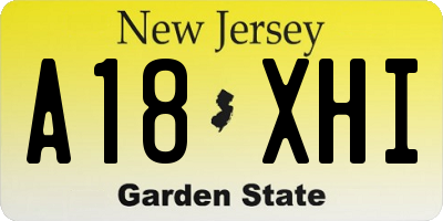 NJ license plate A18XHI