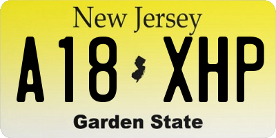 NJ license plate A18XHP