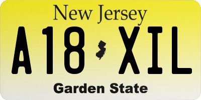 NJ license plate A18XIL