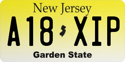 NJ license plate A18XIP