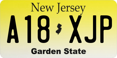NJ license plate A18XJP