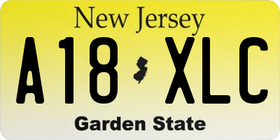 NJ license plate A18XLC