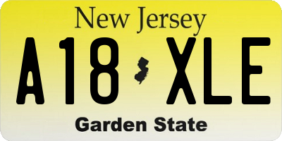 NJ license plate A18XLE