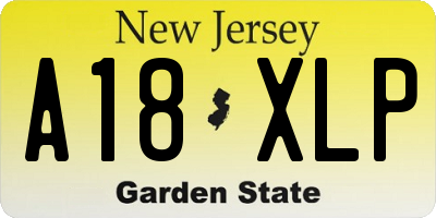 NJ license plate A18XLP