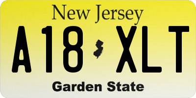 NJ license plate A18XLT