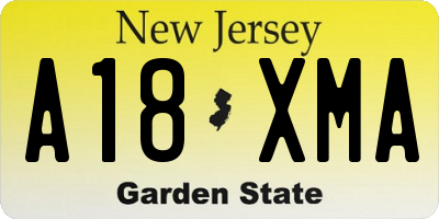 NJ license plate A18XMA