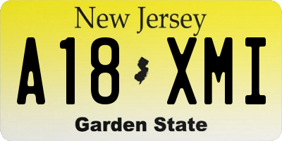 NJ license plate A18XMI