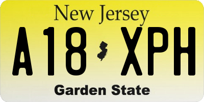 NJ license plate A18XPH
