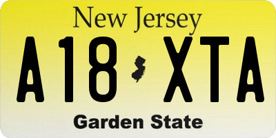 NJ license plate A18XTA