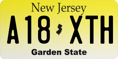 NJ license plate A18XTH