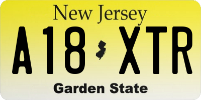 NJ license plate A18XTR