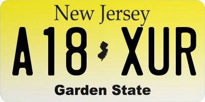 NJ license plate A18XUR
