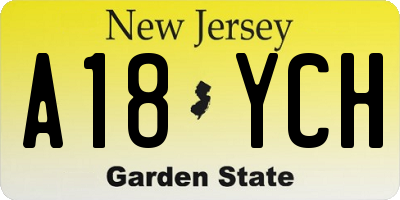 NJ license plate A18YCH
