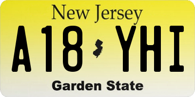NJ license plate A18YHI