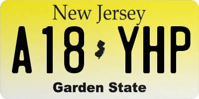 NJ license plate A18YHP