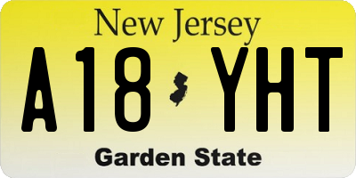 NJ license plate A18YHT