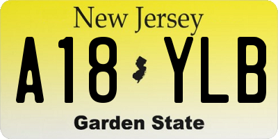 NJ license plate A18YLB