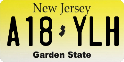 NJ license plate A18YLH