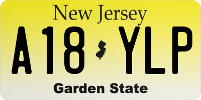 NJ license plate A18YLP