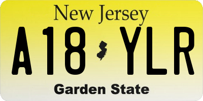 NJ license plate A18YLR