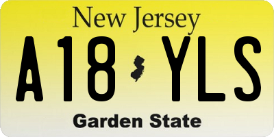 NJ license plate A18YLS