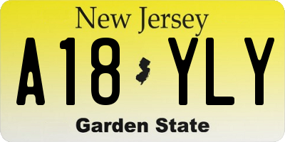 NJ license plate A18YLY