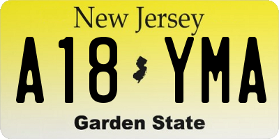 NJ license plate A18YMA