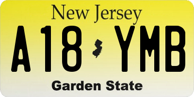NJ license plate A18YMB