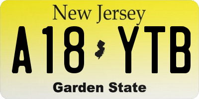 NJ license plate A18YTB