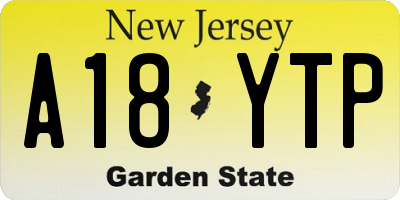 NJ license plate A18YTP