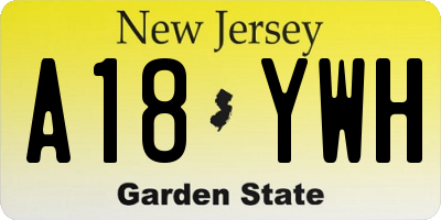 NJ license plate A18YWH
