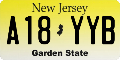 NJ license plate A18YYB