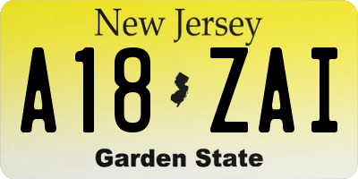 NJ license plate A18ZAI