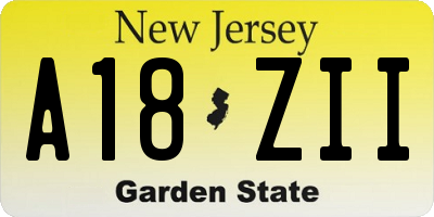NJ license plate A18ZII