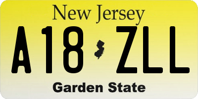 NJ license plate A18ZLL