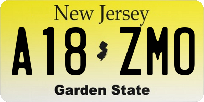 NJ license plate A18ZMO