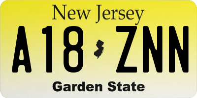 NJ license plate A18ZNN